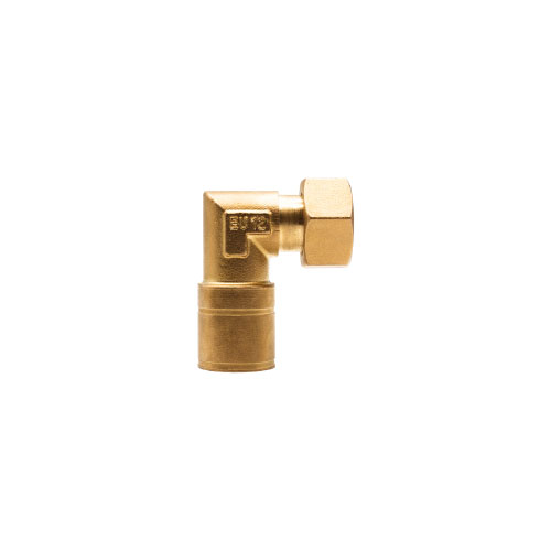 Gomito 90° con girello in ottone a pressare press-fitting E-press per tubo csst corrugato formabile flessibile in acciaio inox 316l 304 Eurotis